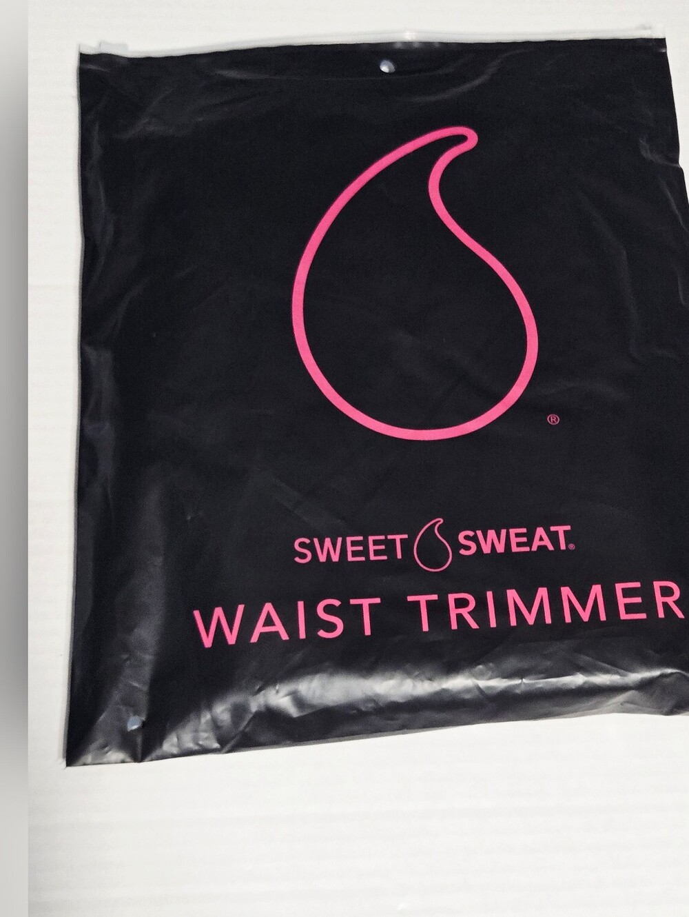 Sweet Sweat Waist Trimmer Belt Large Black Pink Neoprene Workout Support + Wash